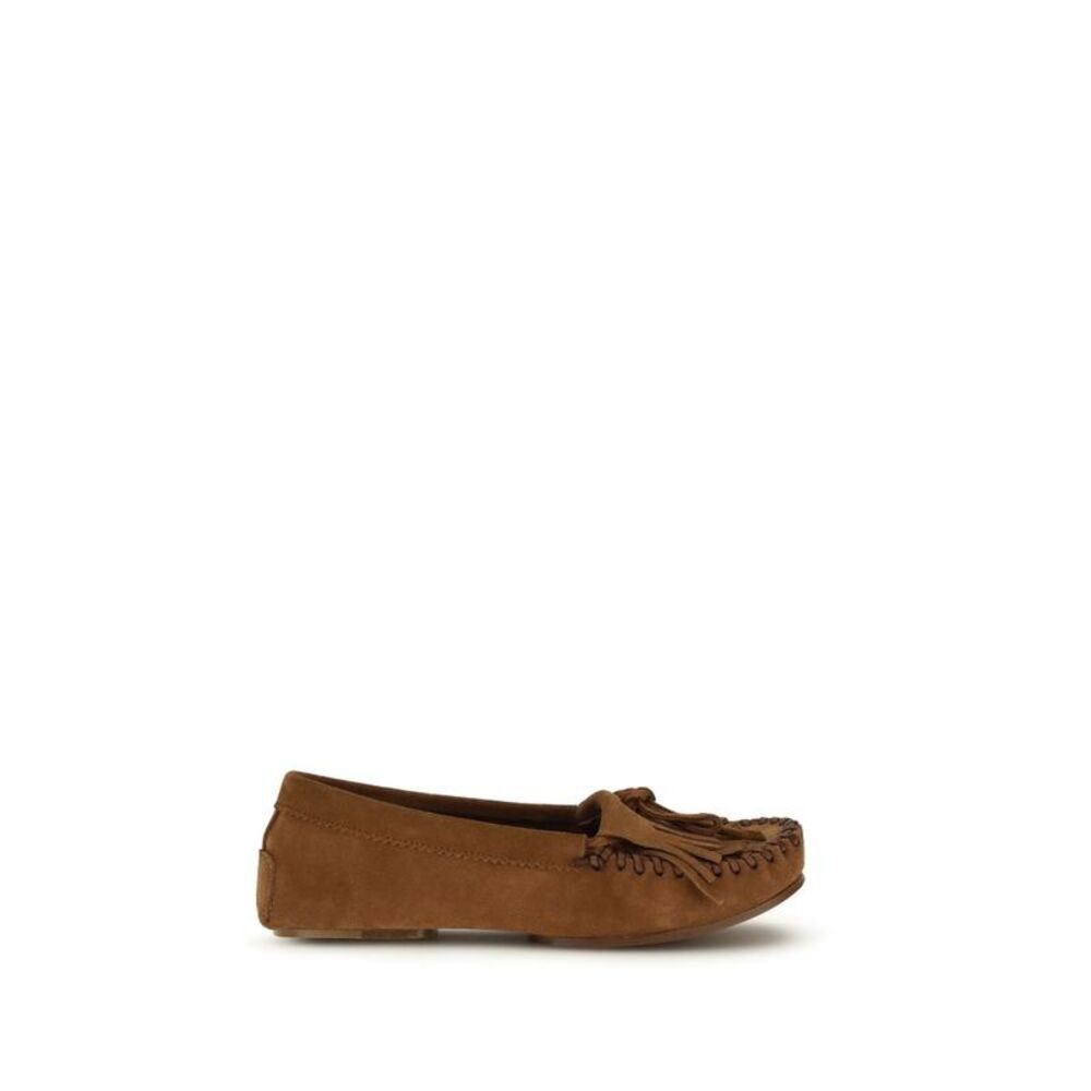 Paris Texas Brown Calf Leather Bos Taurus Slip-On Women's Loafers